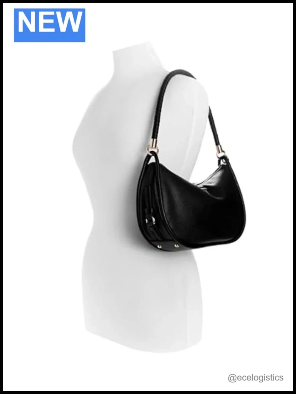 GUESS Danya Hobo Shoulder Bag Faux Leather Braided Strap Zip